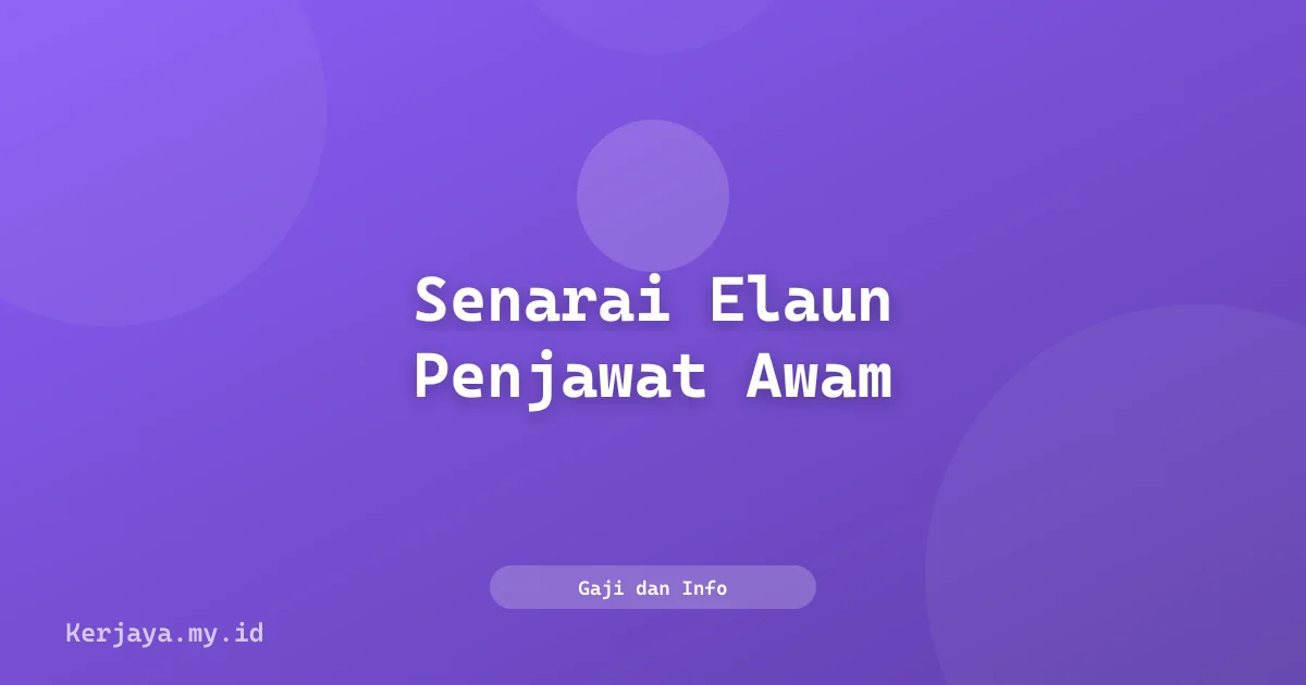 Senarai Lengkap Elaun dan Faedah Penjawat Awam Malaysia 2026